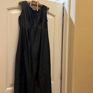 Olian maternity evening dress black satin feel polyester with beaded design SP